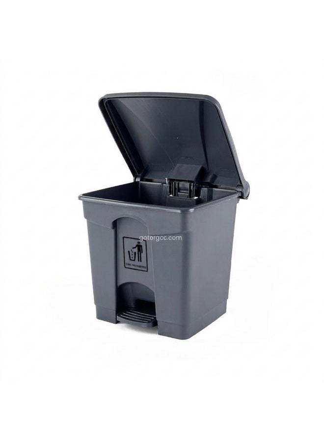 Gator Step Trash Bin | Plastic Matte Finish | Suitable For Bathrooms, Kitchens & Communal Spaces | Grey | 30 Liters - Image 1