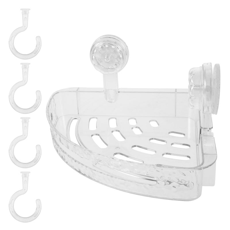 Corner Bathroom Organizer with Suction Cups, No-drill Wall Mount for Shower Supplies - Image 3