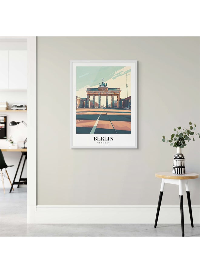 Art Decor Art Decor Framed Fine Art Portrait Print of Berlin Wall Brandenburg Gate Travel Poster Wall Décor for Home Living Room Bedroom Office Hotel Studio - Image 3