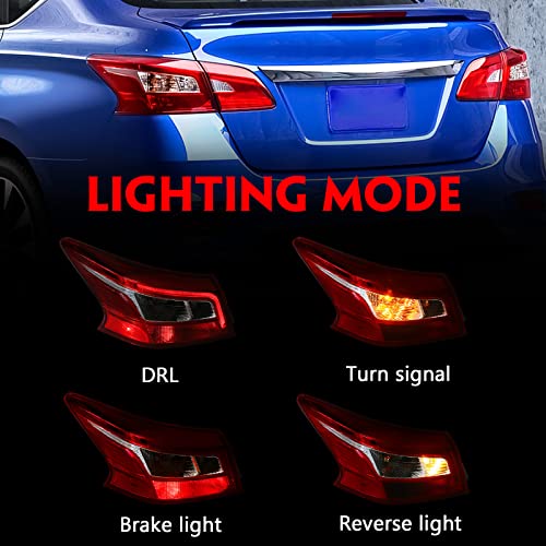 Huray Left Tail Light for Nissan Sentra 2016-2019, LED Taillight Tail lamp Rear Brake Lamp Replacement for 265553YU0A NI2804108 Driver Side LH Outer - Image 3