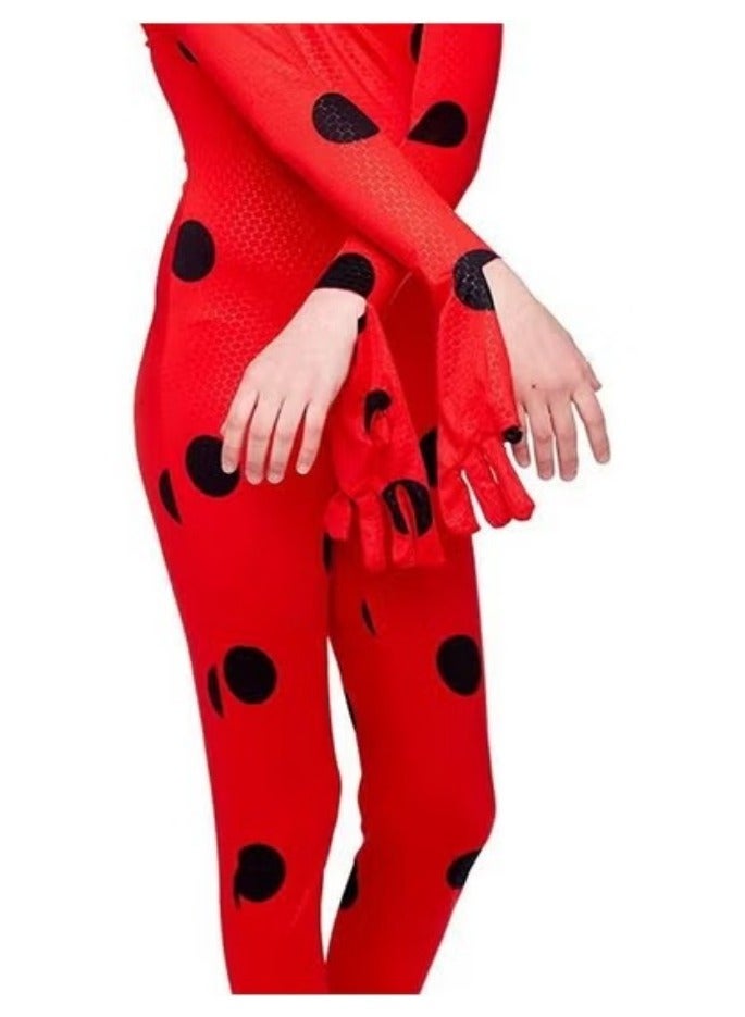 3PCS Miraculous Costume Ladybug Cosplay Costume Kids Costume with Eye Mask ,Bag (Size M) - Image 3