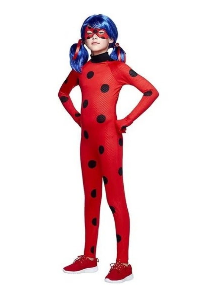 3PCS Miraculous Costume Ladybug Cosplay Costume Kids Costume with Eye Mask ,Bag (Size M) - Image 4