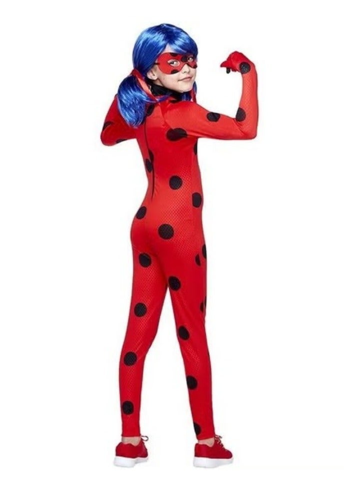 3PCS Miraculous Costume Ladybug Cosplay Costume Kids Costume with Eye Mask ,Bag (Size M) - Image 5