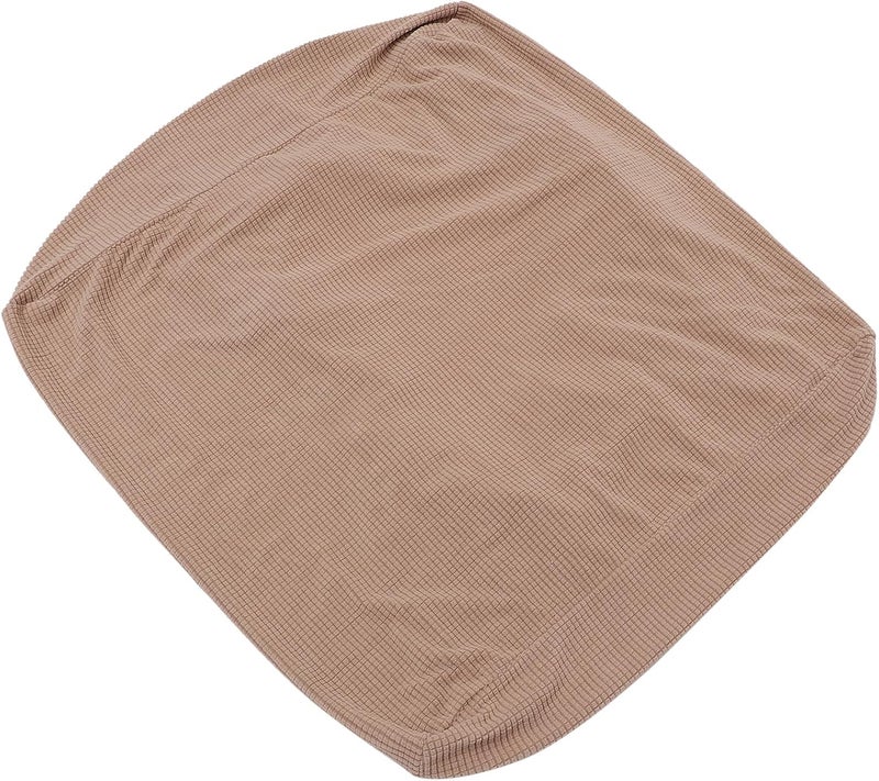 Garneck Square Footrest Stool Cover Stretchable Chair Cushion Protector Elastic Low Stool Slipcover for Dining Room, Khaki - Image 1