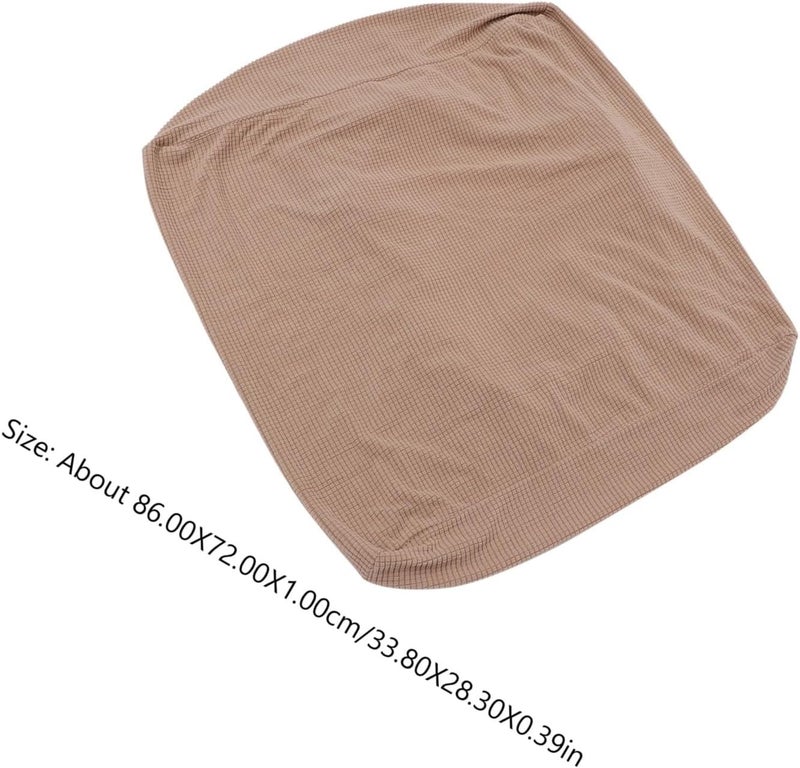 Garneck Square Footrest Stool Cover Stretchable Chair Cushion Protector Elastic Low Stool Slipcover for Dining Room, Khaki - Image 2