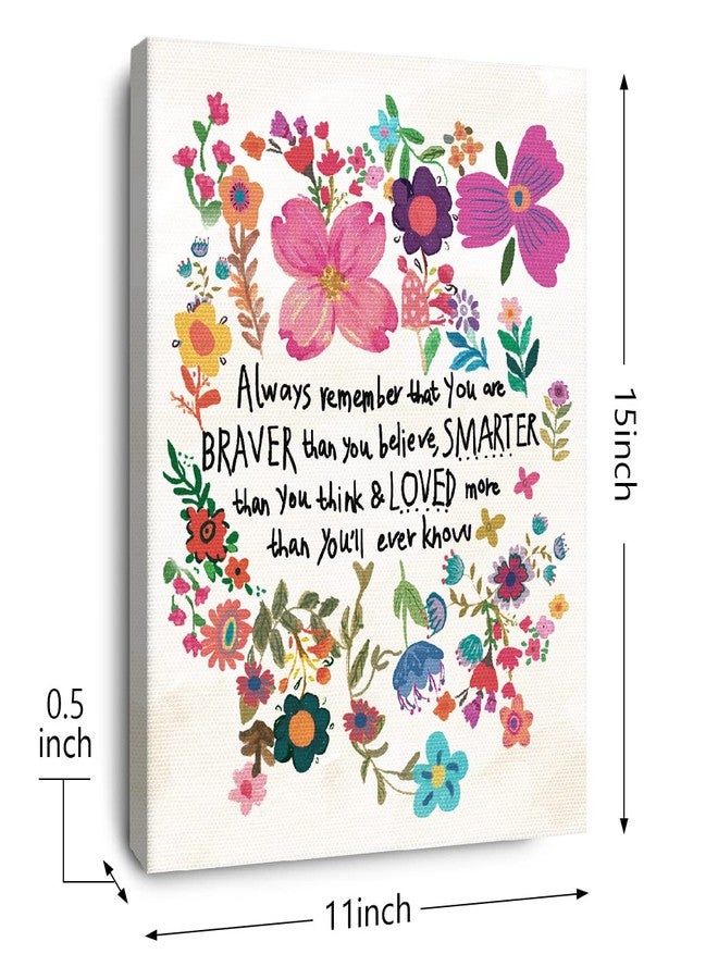 OTINGQD You Are Braver Than You Believe Inspirational Quotes Framed Canvas Prints Wall Art for Teens Girls Nursery Bedroom Dorm Wall Decor,Encouragements Gifts for Girls Sister Daughter - Image 2