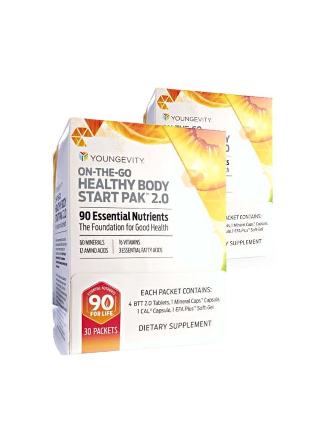 youngevity On-The-Go Healthy Body Start Pak 2.0 - Includes Multi-Vitamins, Minerals, EFAs, & Amino Acids | 90 Essential Nutrients | 60-Day Supply  - Image 1