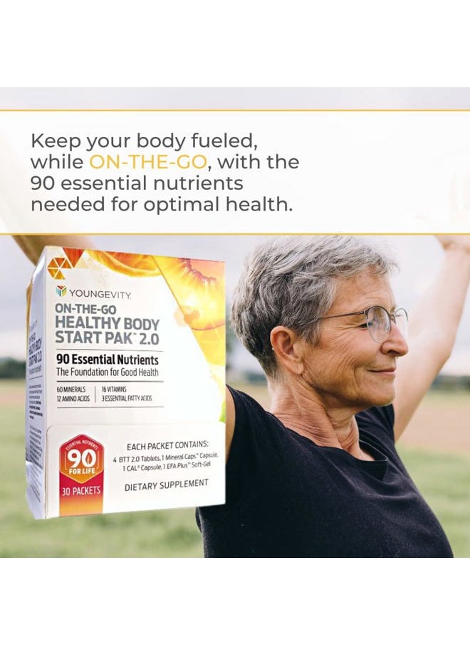 youngevity On-The-Go Healthy Body Start Pak 2.0 - Includes Multi-Vitamins, Minerals, EFAs, & Amino Acids | 90 Essential Nutrients | 60-Day Supply  - Image 4
