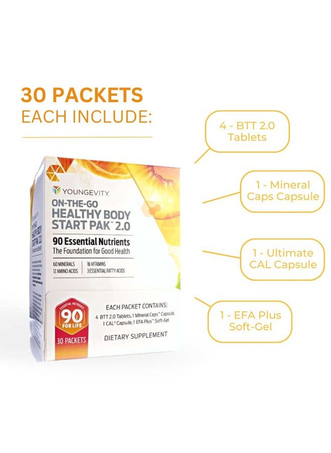 youngevity On-The-Go Healthy Body Start Pak 2.0 - Includes Multi-Vitamins, Minerals, EFAs, & Amino Acids | 90 Essential Nutrients | 60-Day Supply  - Image 5