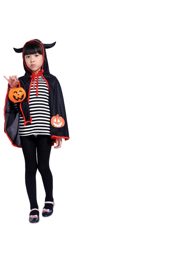 NIBEMINENT Halloween costumes, children's horned cape, devil shawl cape, cute dance performance costumes