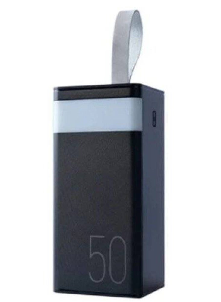 REMAX RPP-321 Power Bank 50000mAh, Practical and Durable Design for Travel and Hiking, Equipped with Powerful LED Light, Supports Fast Charging via Dual USB and Type-C up to 22.5W, High-Efficiency Polymer Battery, LED Digital Display to Show Battery Status, Multiple Input Ports (Micro + Type-C) and Output to Charge 3 Devices Simultaneously - Ideal for Adventurers, Backpackers, and Emergency  - Image 1