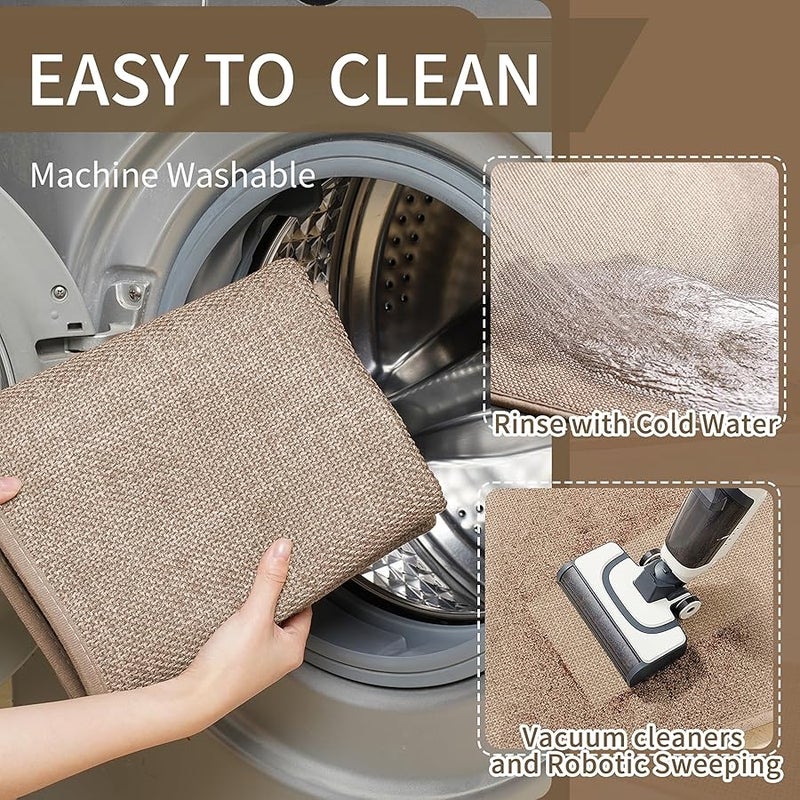 YDKGL Kitchen Rugs and Mats Non Skid Washable, Absorbent Runner Rugs for Kitchen, Front of Sink, Kitchen Mats for Floor (Brown, 17 * 30) - Image 4