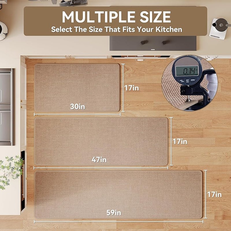 YDKGL Kitchen Rugs and Mats Non Skid Washable, Absorbent Runner Rugs for Kitchen, Front of Sink, Kitchen Mats for Floor (Brown, 17 * 30) - Image 2