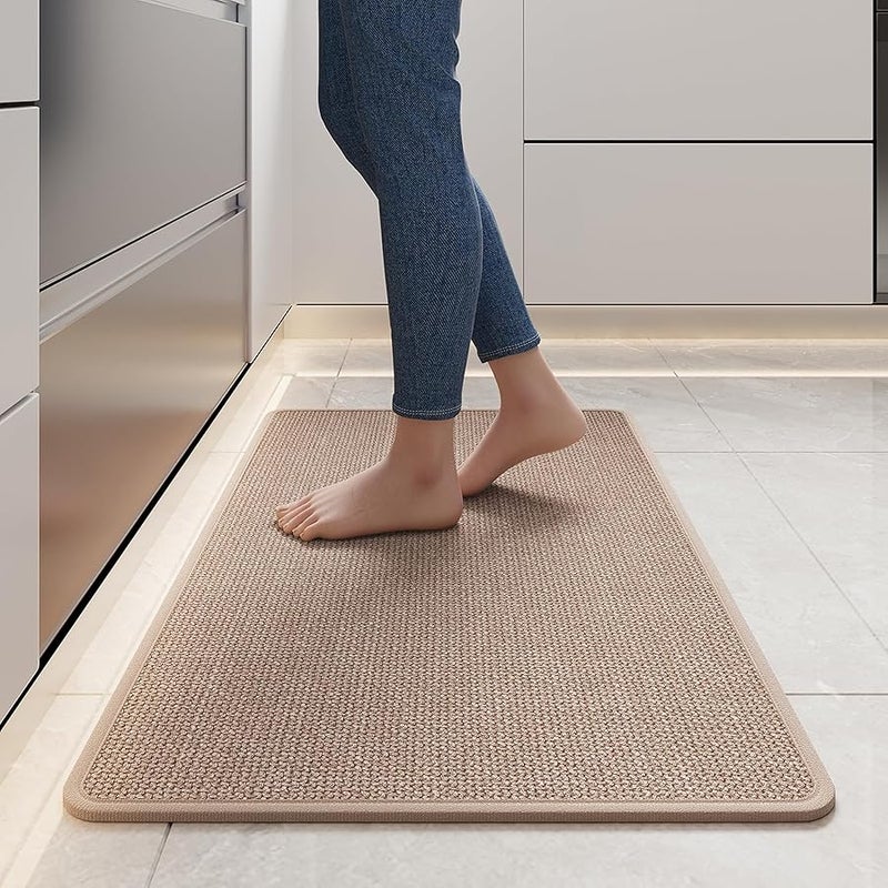 YDKGL Kitchen Rugs and Mats Non Skid Washable, Absorbent Runner Rugs for Kitchen, Front of Sink, Kitchen Mats for Floor (Brown, 17 * 30) - Image 1