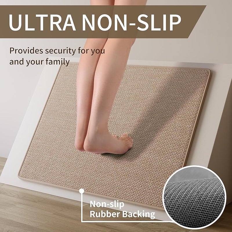 YDKGL Kitchen Rugs and Mats Non Skid Washable, Absorbent Runner Rugs for Kitchen, Front of Sink, Kitchen Mats for Floor (Brown, 17 * 30) - Image 3