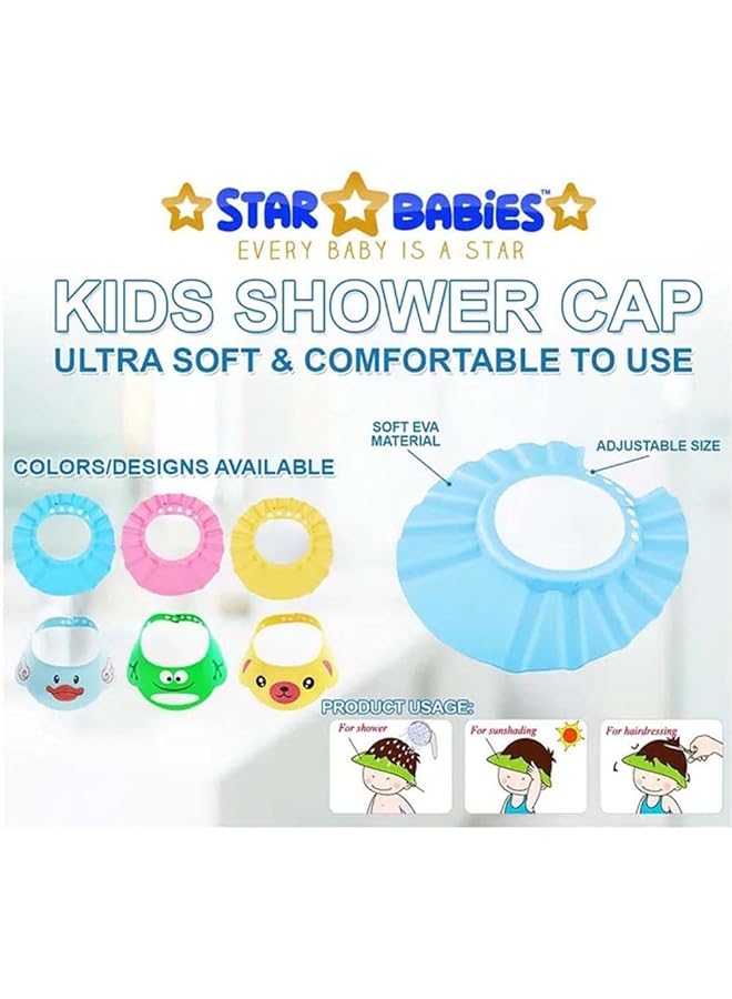STAR BABiES Combo Pack Of 2 Adjustable Shower Cap With Reusable Changing Mats Pink - Image 4