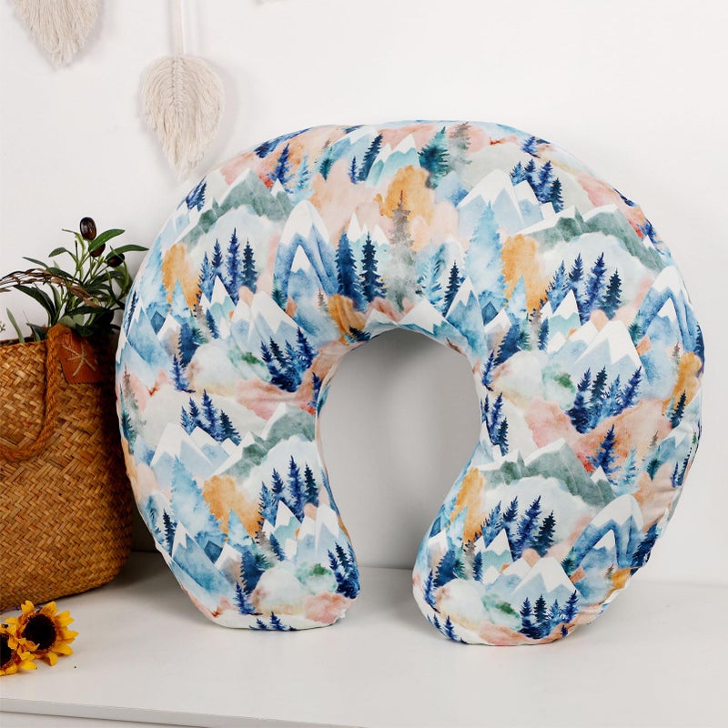 Jundetye Baby Nursing Pillow Cover, Removeable Breastfeeding Pillow Slipcover, Nursing Pillow Case for Newborn Boys Girls, Soft Fabric Fits Snug On Infant, Washable & Breathable, Fall Mountain - Image 5