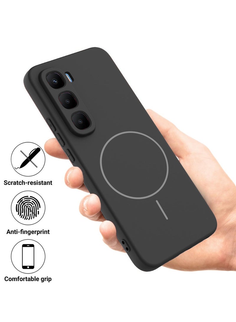 دبليو تيك غلاف حالة متوافق مع حلقة Magsafe رقيقة - إنفينيكس هوت 60 برو+ 2025 مصنوعة من السيليكون السائل الفاخر (MCMPMN) - أسود - Image 2