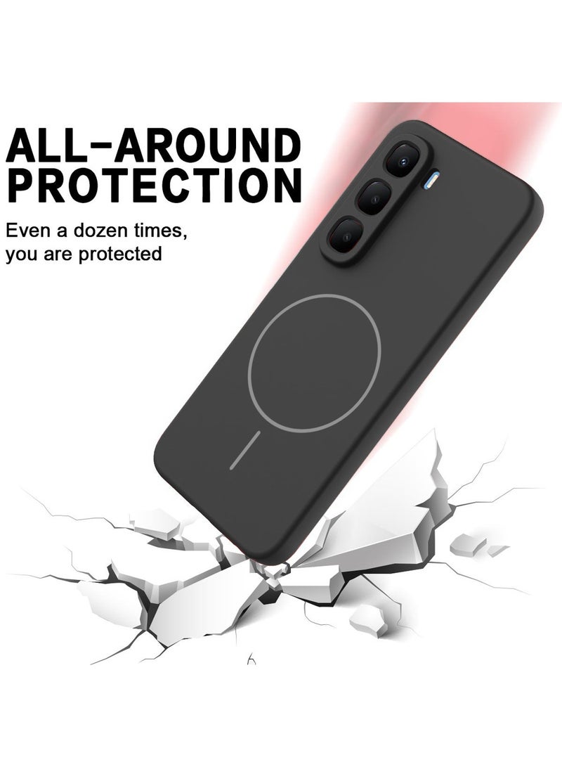 دبليو تيك غلاف حالة متوافق مع حلقة Magsafe رقيقة - إنفينيكس هوت 60 برو+ 2025 مصنوعة من السيليكون السائل الفاخر (MCMPMN) - أسود - Image 5