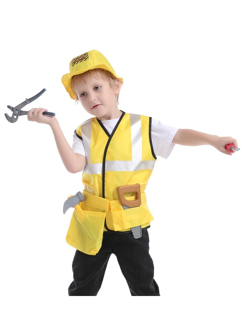 Toy Box - Construction Worker Costume, Includes Vest, Hat, Belt Pocket and Accessories Kids 4-8 Years - Image 1