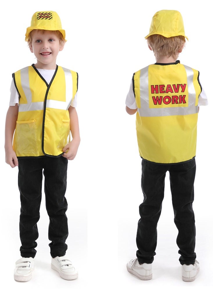 Toy Box - Construction Worker Costume, Includes Vest, Hat, Belt Pocket and Accessories Kids 4-8 Years - Image 1