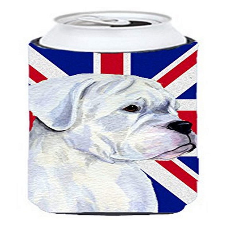 Caroline's Treasures Caroline's Treasures SS4951TBC Boxer with English Union Jack British Flag Tall Boy Hugger Can Cooler Sleeve Hugger Machine Washable Drink Sleeve Hugger Collapsible Insulator Beverage Insulated Holder 