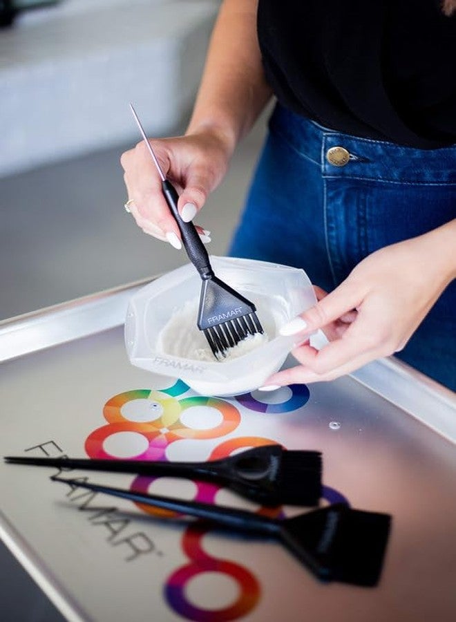 Framar Family Hair Color Brush Set - Hair Dye Brush Kit, Hair Coloring Brushes For Hair Stylist, Tint Brushes for Hair Color, Tapered Edges For Precision - 3 Pack Black - Image 3