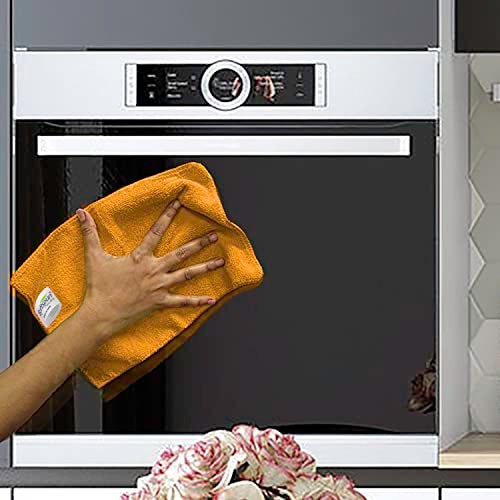 SOFTSPUN Microfiber Cleaning Small Wipes, 20x30 Cms 15 Piece Towel Set 340 GSM Orange! Highly Absorbent Lint & Streak Free Multi-Purpose Wash Cloth for Kitchen Window Stainless Silverware.… - Image 4