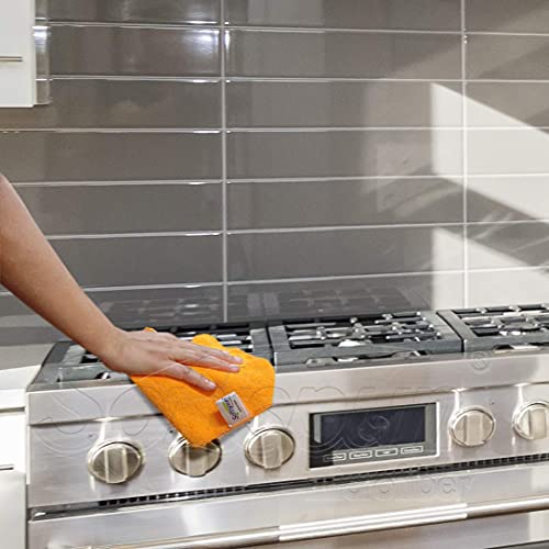 SOFTSPUN Microfiber Cleaning Small Wipes, 20x30 Cms 15 Piece Towel Set 340 GSM Orange! Highly Absorbent Lint & Streak Free Multi-Purpose Wash Cloth for Kitchen Window Stainless Silverware.… - Image 3