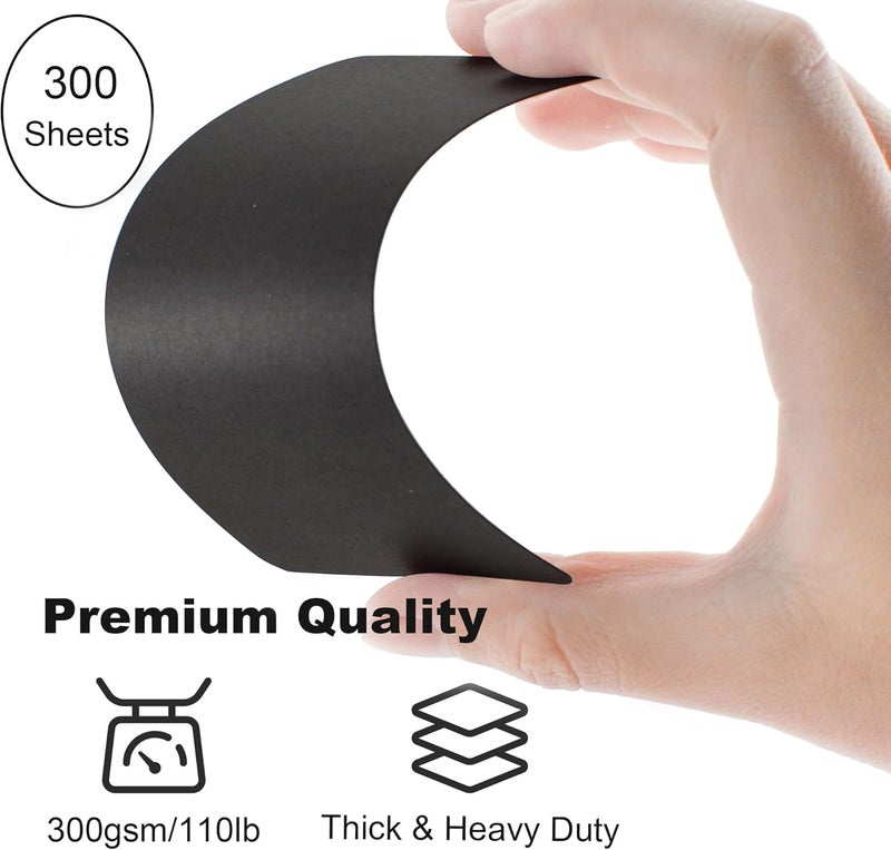 VANRA 300PCS Blank Index Cards 3x5 inches Note Cards Thick 110lb Cardstock Flash Cards, Unruled Study Cards for School Learning, Office (Black, 300/Pack) - Image 2