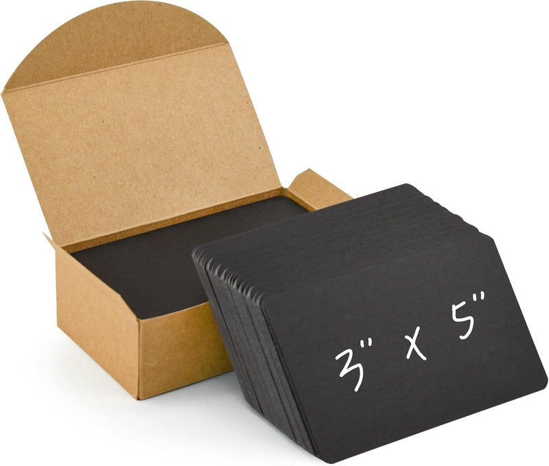 VANRA 300PCS Blank Index Cards 3x5 inches Note Cards Thick 110lb Cardstock Flash Cards, Unruled Study Cards for School Learning, Office (Black, 300/Pack) - Image 1