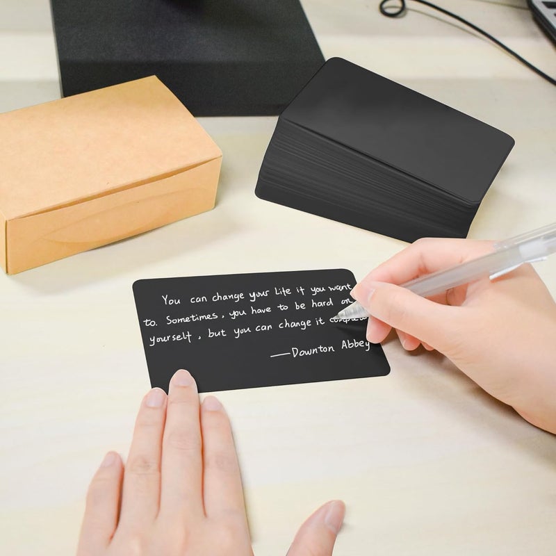 VANRA 300PCS Blank Index Cards 3x5 inches Note Cards Thick 110lb Cardstock Flash Cards, Unruled Study Cards for School Learning, Office (Black, 300/Pack) - Image 4