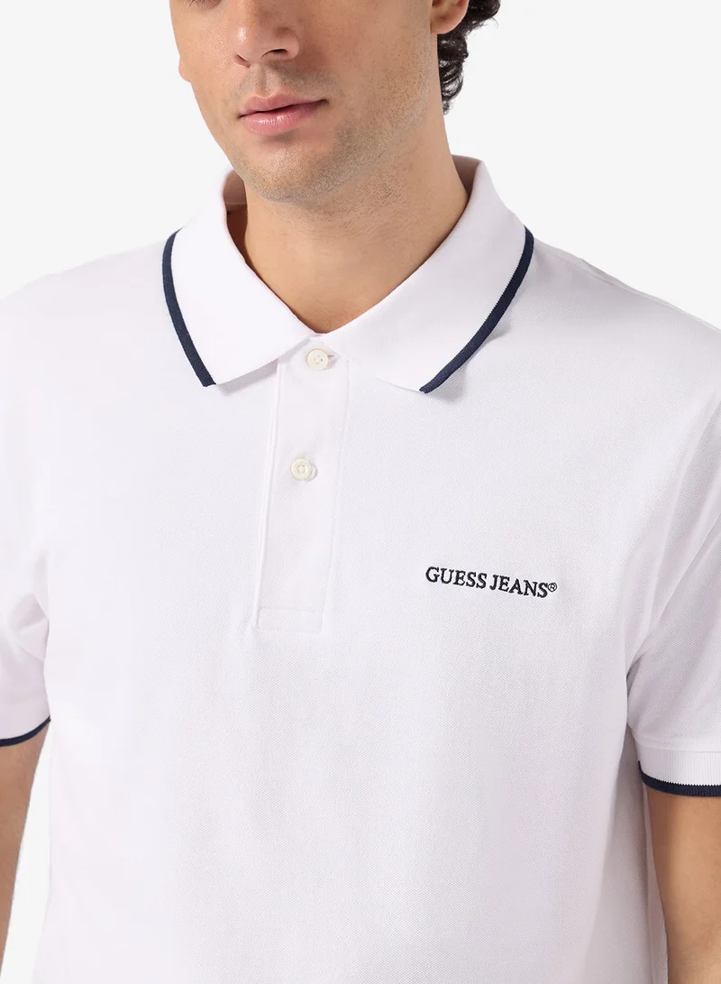 GUESS  Embroidered Short Sleeve Tipping Polo Shirt for Men | Best Price UAE