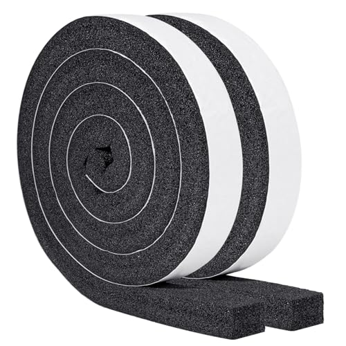 Yotache Air Conditioner Window Seal Kit - 1"x1" High Resilience Weather Stripping Foam Tape for AC Windows & Door Insulation, Noise Reducing, Air Leak Proof, 13Ft Long (6.5Ft x 2 Rolls, Black) - Image 1