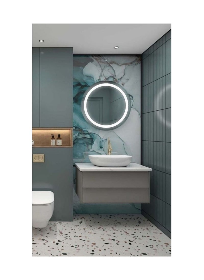 Generic White Led Laser Wall Mirrors 70X70X3Cm  White  - Image 4