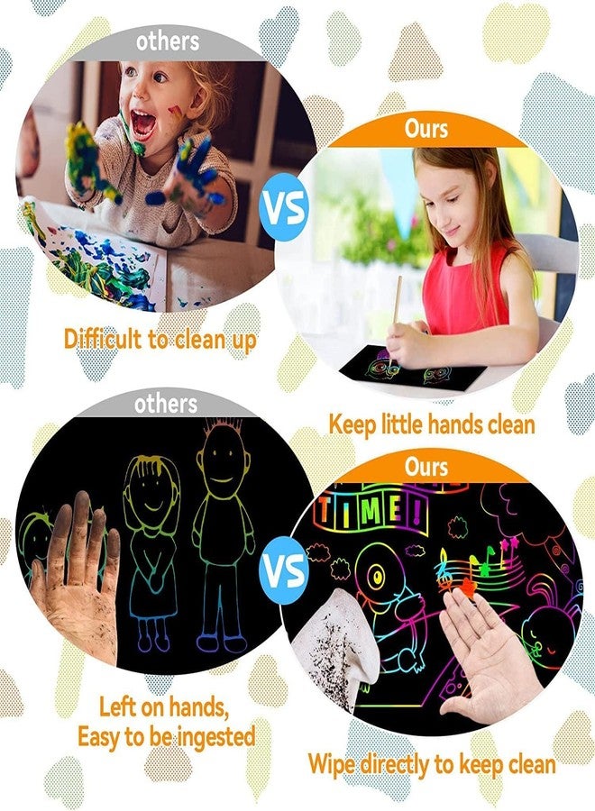 Daily Crafts مجموعة أدوات الرسم اليومية، ورق خدش فني بألوان قوس قزح، دفتر رسم وفرشاة للأطفال من عمر 4 إلى 10 سنوات، ألعاب تعليمية للأطفال من عمر 4 إلى 10 سنوات، هدايا أعياد ميلاد - Image 5