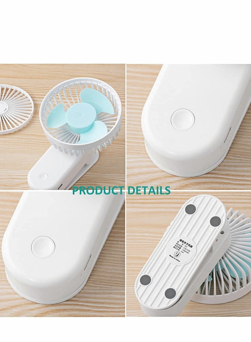 SOLARAE USB Desk Fan with Magnetic Clip, Mini Clip on Fan, Portable Cooling Fan with 3 Speed,180¬∞ Adjustable USB Fan, Personal Quiet Electric Fan for Home Office Camping (White) - Image 5