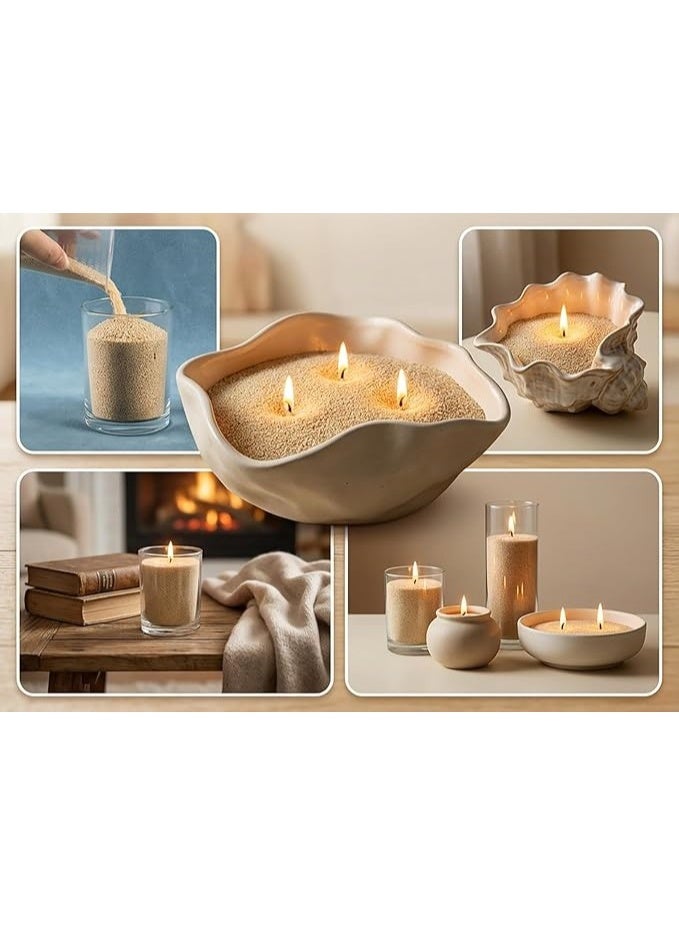 MIRFA Pearled Candle Wax Sand With 20 Eco Wicks - Sand Colour - Image 3