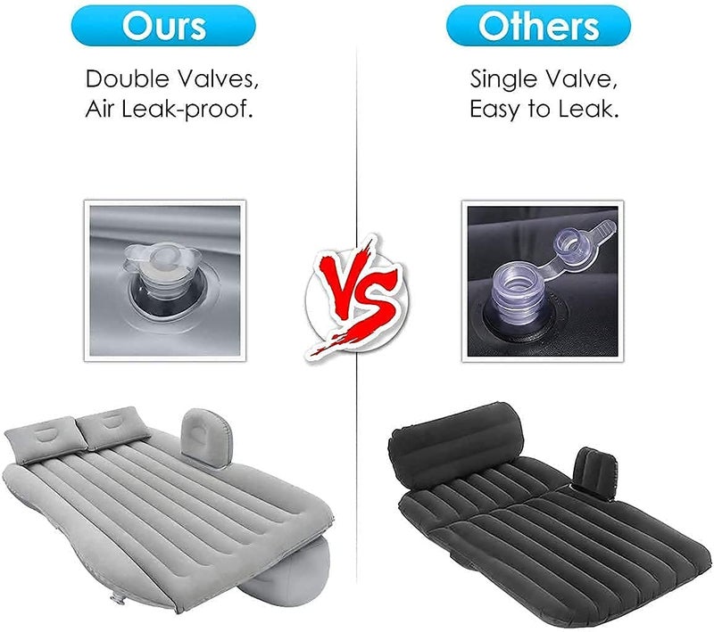 B2SQUARE Premium Car Inflatable Bed with Pump 2 Air PillowQuick Inflatable Back SeatBed Car Inflatable Mattress Bed Mattress Bed For KidsTravelTripCampingPicnicPool BeachUniversal FitBeige - Image 4