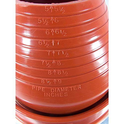DEKTITE ROUND BASE METAL ROOFING PIPE FLASHING BOOT: #6 RED(DF206RE) High Temp Silicone Flexible Pipe Flashing Dektite(for OD pipe sizes 5" - 9") Metal Roof Jack Pipe Boot-Metal Roof Flashing - Image 2