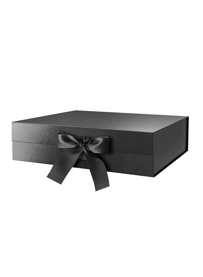 Green Bean Large Gift Box With Ribbon 13X9.7X3.4 Inches Black Gift Box With Lid Large Groomsmen Proposal Box Luxury Gift Box For Present (Glossy Black) - Image 1
