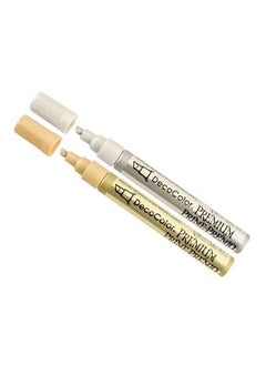 Like-It like it DECOCOLOR PREMIUM PAINT MARKER 5MM CHISEL TIP GOLD SILVER PACK OF 2  - Image 1