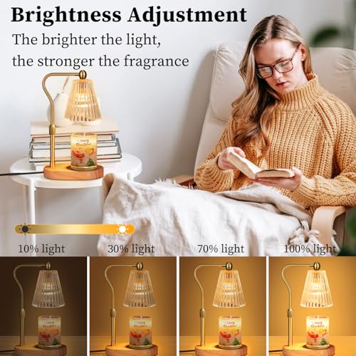 seenlast Candle Warmer Lamp with Timer Dimmer Adjustable Height for New Home Bedroom,Mothers Day Gifts,Vintage Home Decor for Scented Jar - Image 2