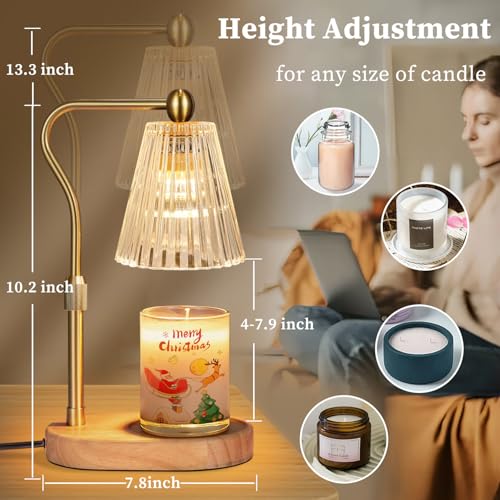 seenlast Candle Warmer Lamp with Timer Dimmer Adjustable Height for New Home Bedroom,Mothers Day Gifts,Vintage Home Decor for Scented Jar - Image 5