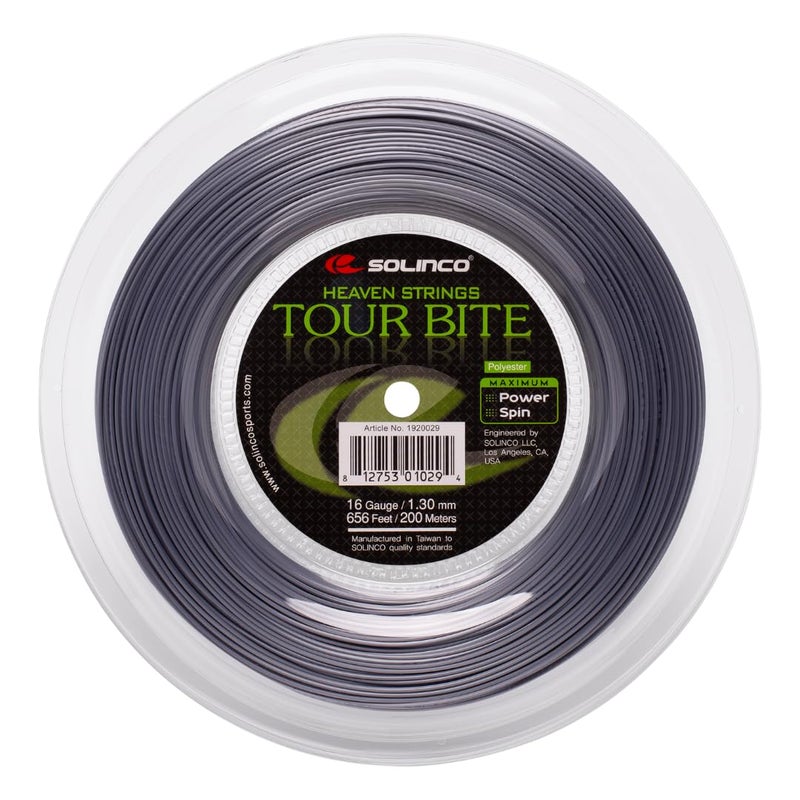 Solinco Tour Bite Co-Polyester Tennis String Mini Reel 328 ft / 100 m â€“ Extreme Power, Spin & Control â€“ Shaped Monofilament, Durable High-Performance Polyester 16 - Image 1