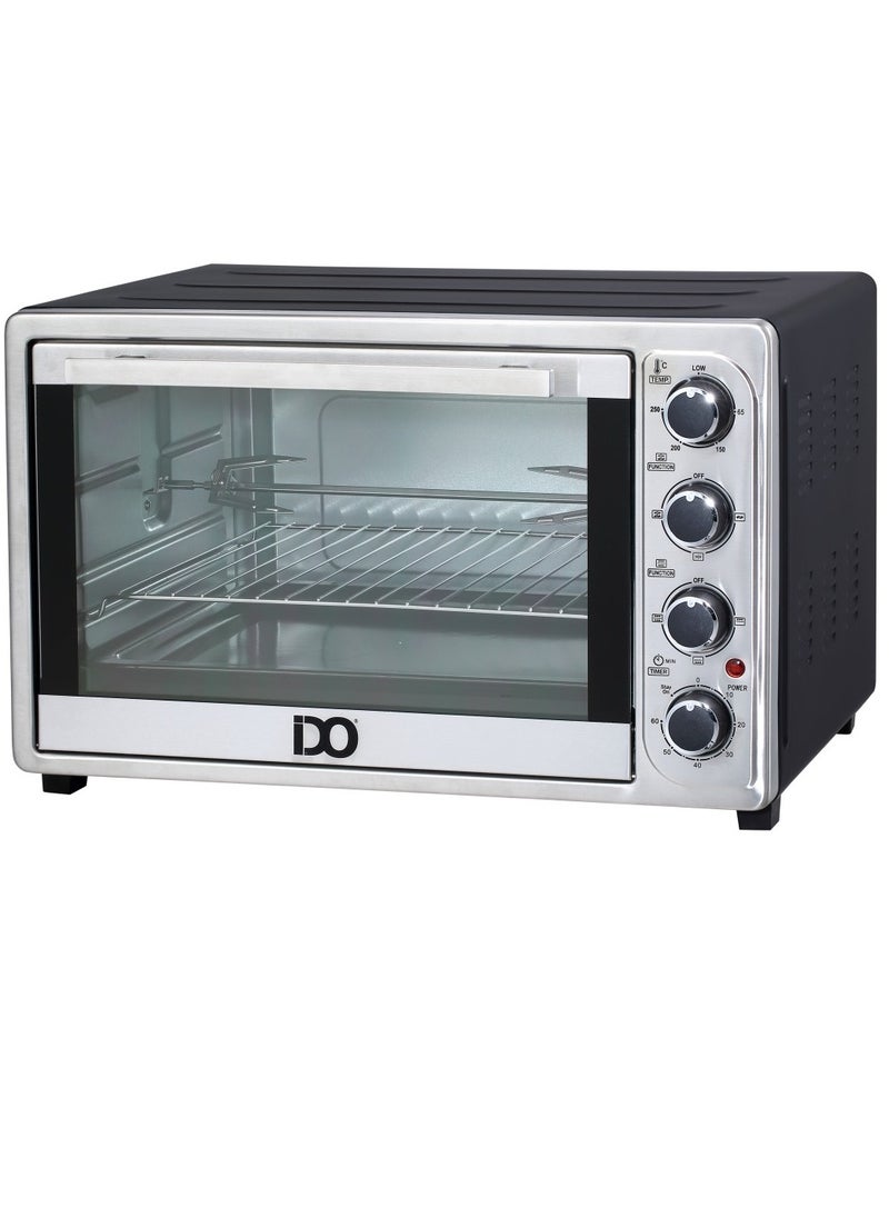 IDO IDO Double Glass Toaster Oven 50 Liters, 2000 W Silver – TO50DG-SV  - Image 1