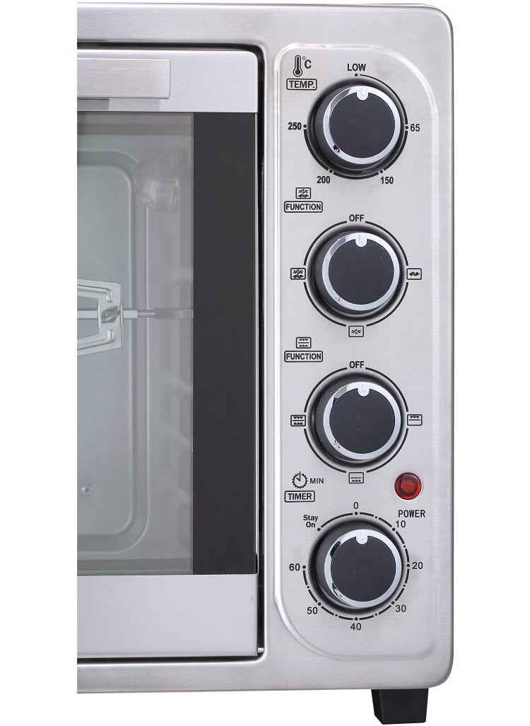 IDO IDO Double Glass Toaster Oven 50 Liters, 2000 W Silver – TO50DG-SV  - Image 4
