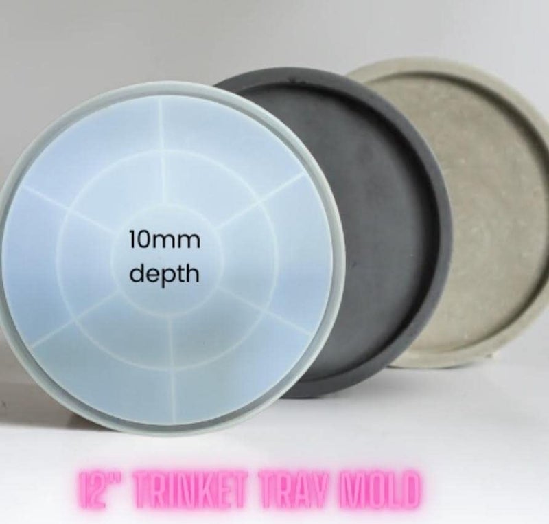 Eoast Round Shaped Trinket Tray Coaster Mould Silicone Epoxy and UV Resin Mould 8 Inch 10 mm Depth Set of 1 8 inch - Image 4