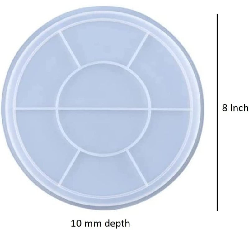 Eoast Round Shaped Trinket Tray Coaster Mould Silicone Epoxy and UV Resin Mould 8 Inch 10 mm Depth Set of 1 8 inch - Image 2