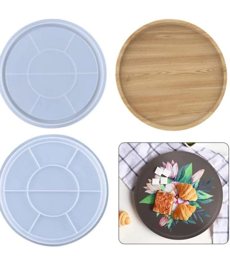 Eoast Round Shaped Trinket Tray Coaster Mould Silicone Epoxy and UV Resin Mould 8 Inch 10 mm Depth Set of 1 8 inch - Image 3